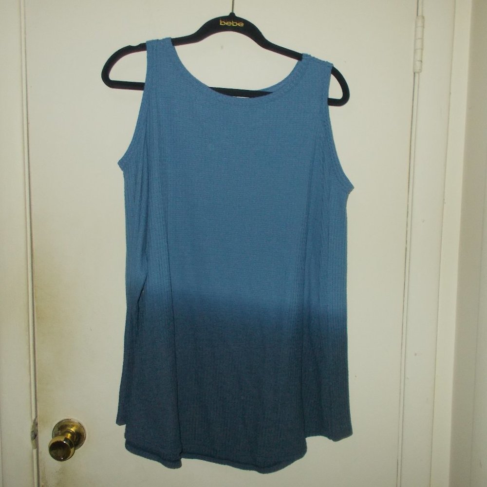Style & Co Cold Shoulder Top Blue Size 2X